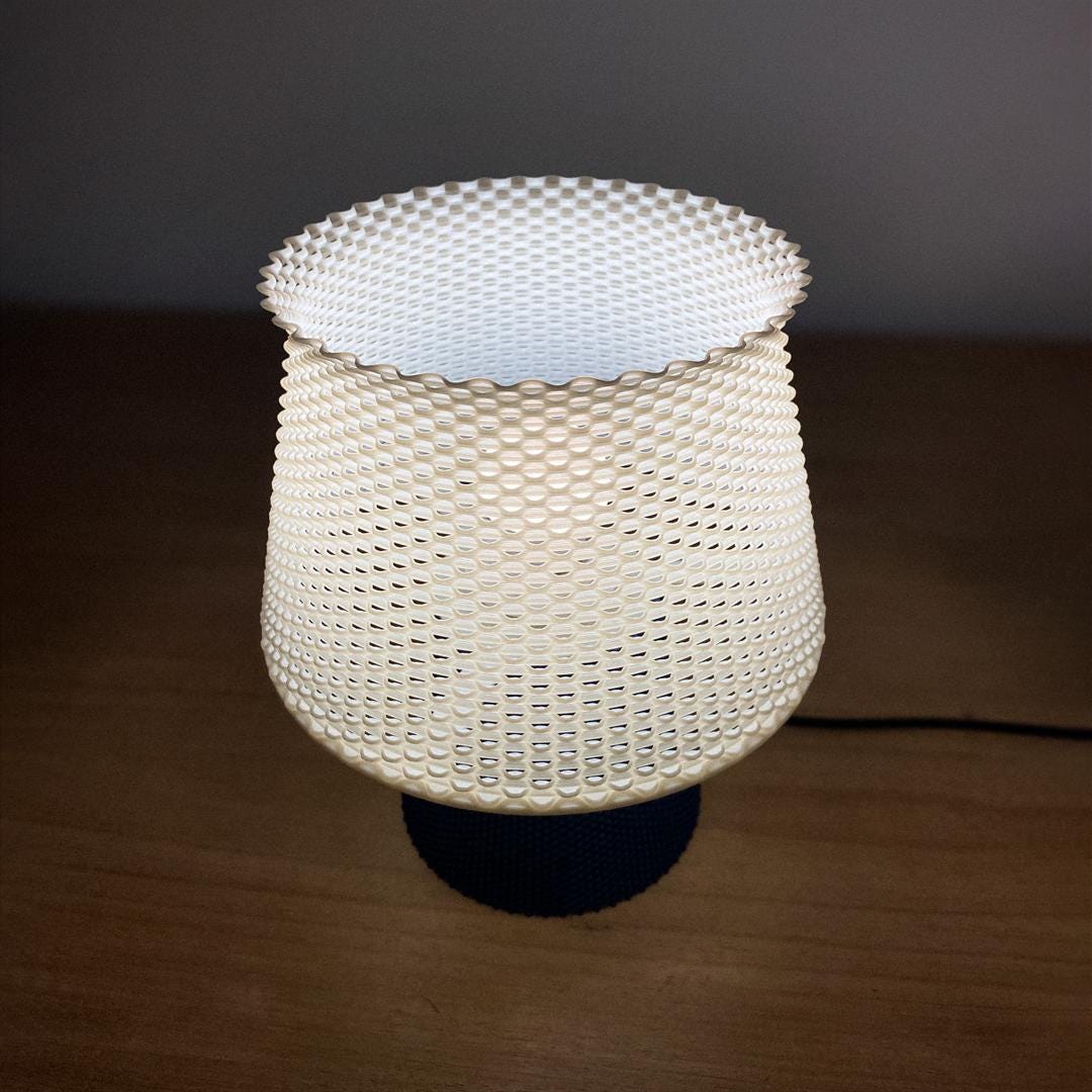 BRUNO | 3D Printed Mushroom Table Lamp, Retro Boho Bedside Night Light, Bedroom Desk Lamp