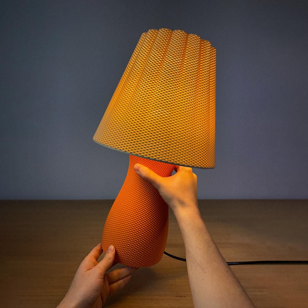 CARMEN | 3D Printed Mesh Table Lamp, Minimalist Boho Bedside Light, Modern Bedroom Desk Lamp