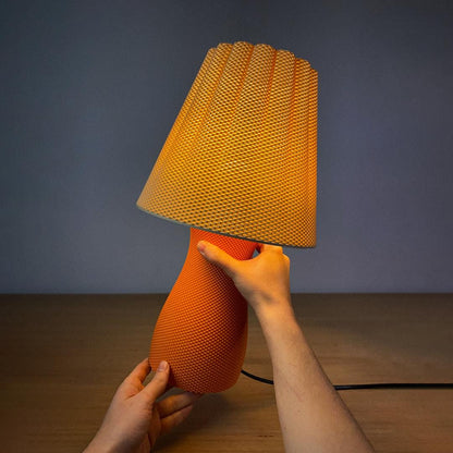 CARMEN | 3D Printed Mesh Table Lamp, Minimalist Boho Bedside Light, Modern Bedroom Desk Lamp