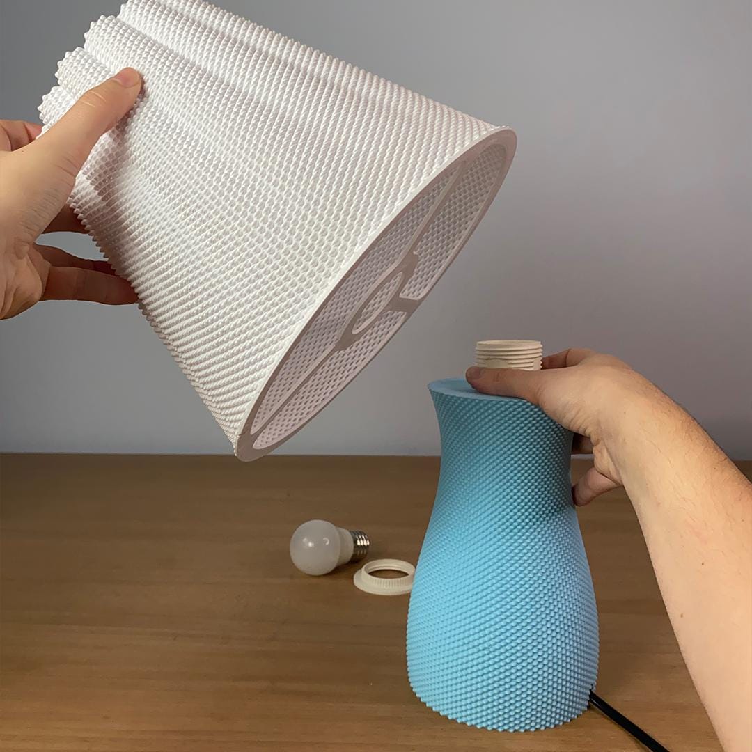 CARMEN | 3D Printed Mesh Table Lamp, Minimalist Boho Bedside Light, Modern Bedroom Desk Lamp