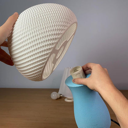 CARMEN | 3D Printed Mesh Table Lamp, Minimalist Boho Bedside Light, Modern Bedroom Desk Lamp