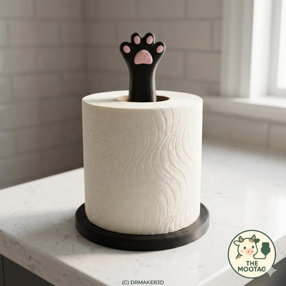 MEOW | 3D Printed Cat Paw Toilet Paper Holder, Freestanding, Cat Lover Bathroom Decor Gift