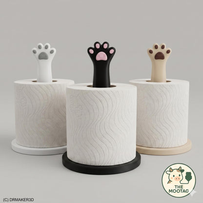 MEOW | 3D Printed Cat Paw Toilet Paper Holder, Freestanding, Cat Lover Bathroom Decor Gift