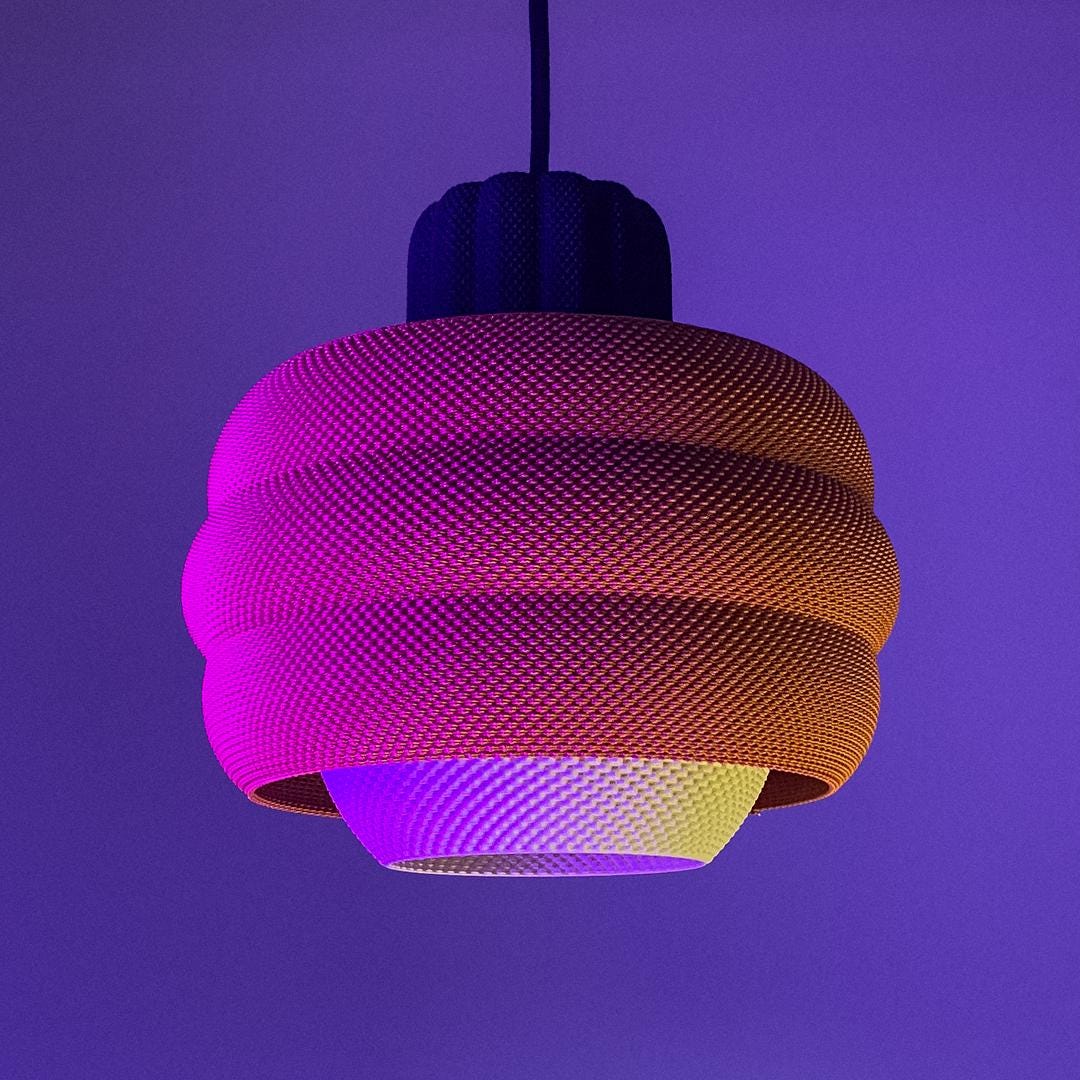BETTY | Modern Boho Pendant Light, Sculptural Hanging Lampshade, 3D Printed Ceiling Fixture