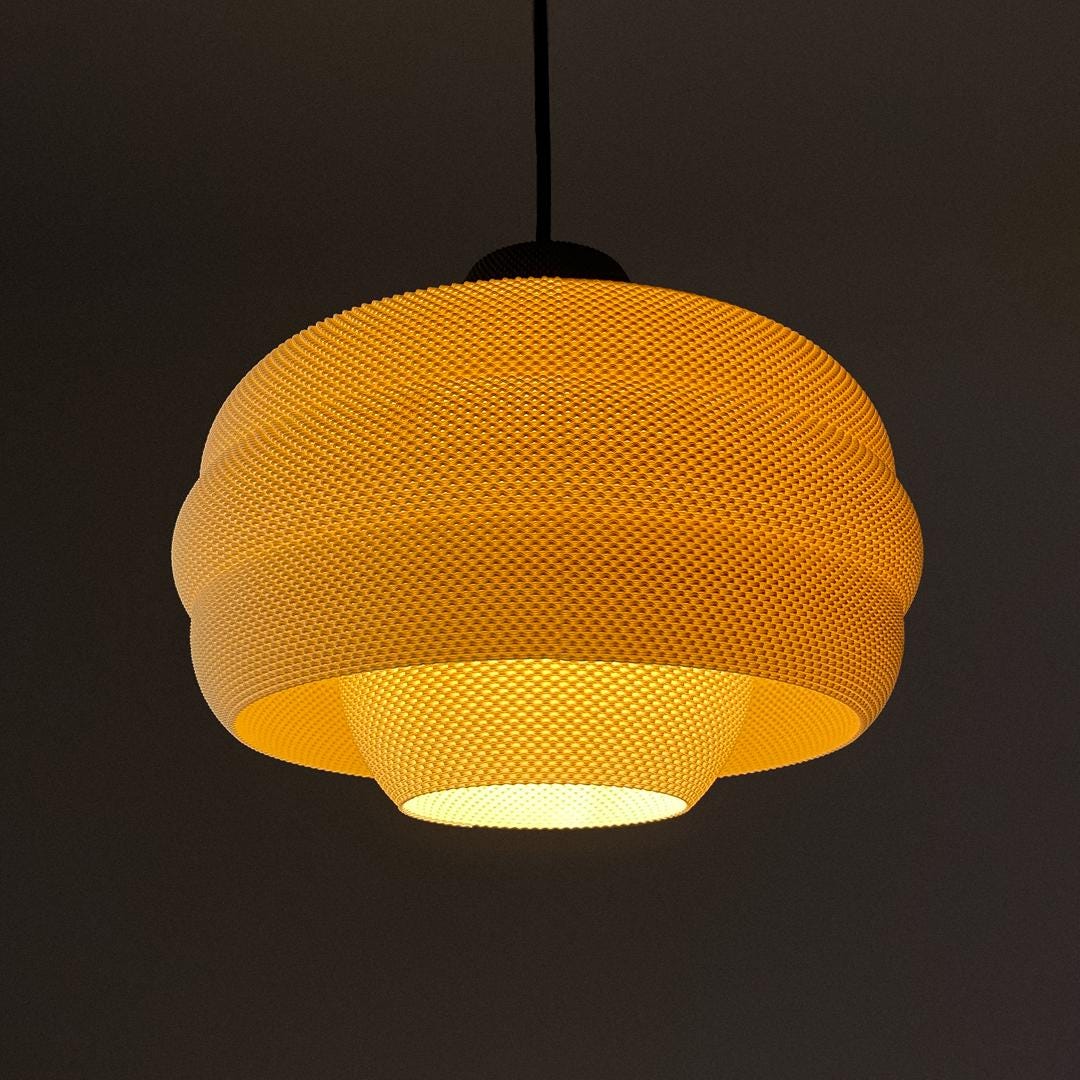BETTY | Modern Boho Pendant Light, Sculptural Hanging Lampshade, 3D Printed Ceiling Fixture