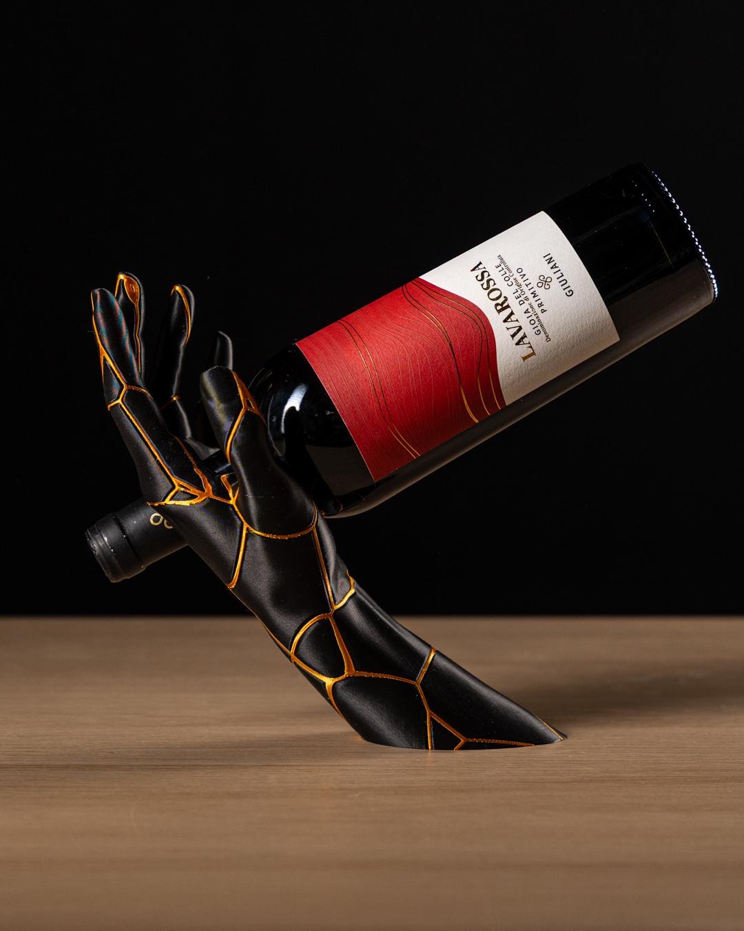 VINOK | 3D Printed Hand Sculpture Wine Holder, Gravity Balancing Stand, Unique Wine Lover Gift
