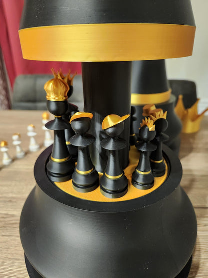 ROYALTY | 3D Printed Giant Oversized Chess Set, King Queen Pieces with Storage Box Gift