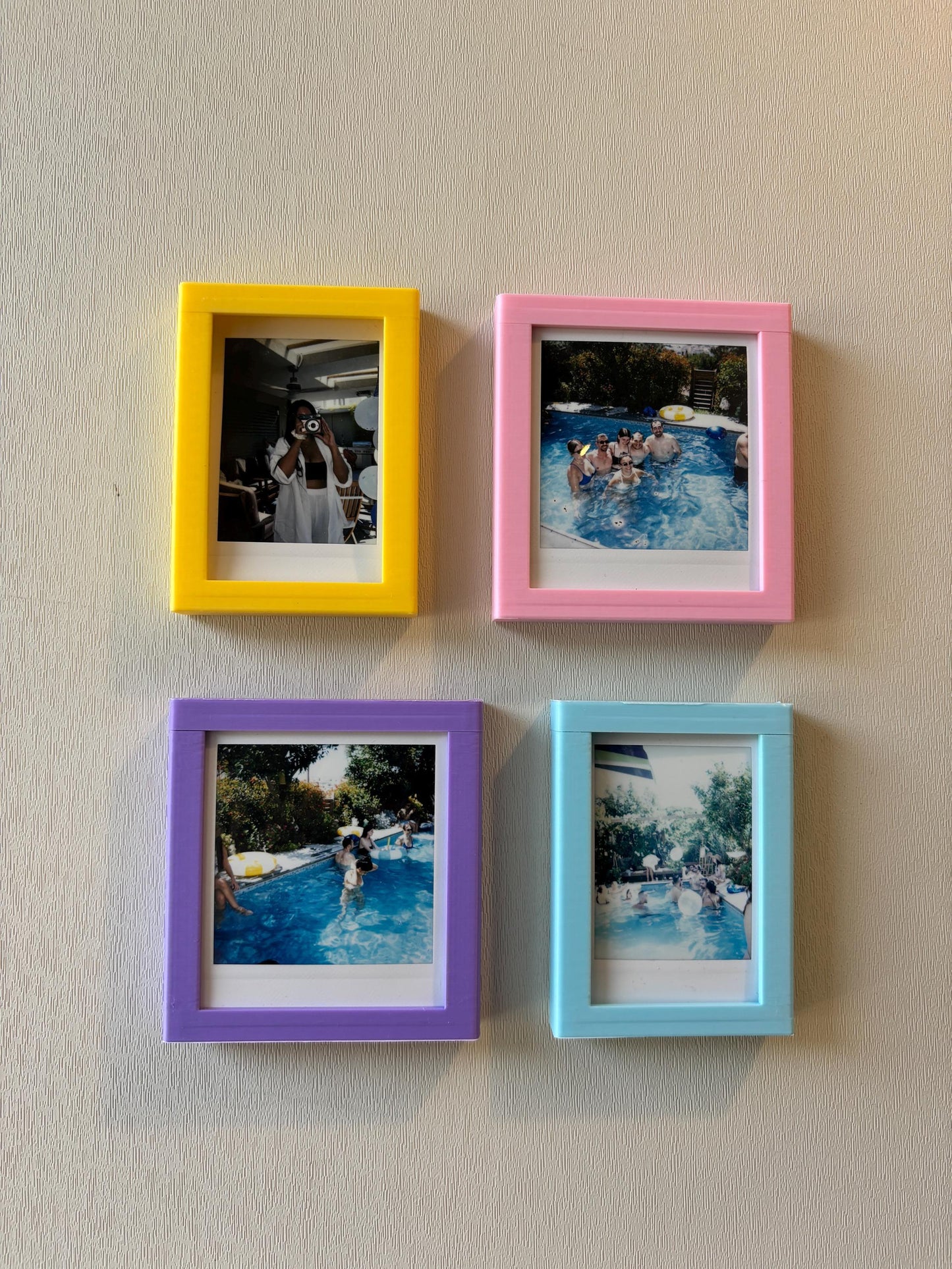 SNAPPY | 3D Printed Magnetic Instax Photo Frames, Set of 4, Memory Wall Decor Photo Gift