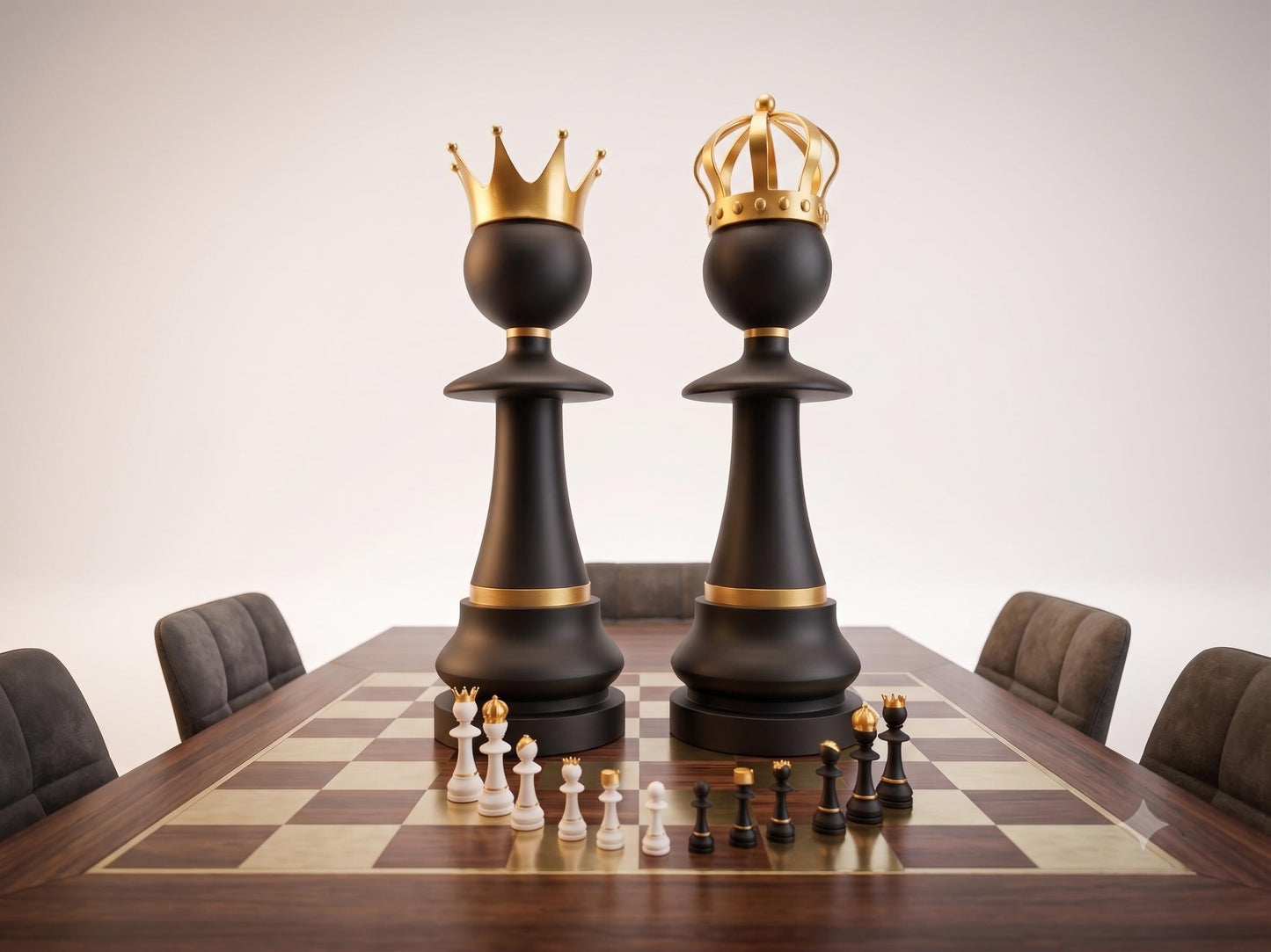 ROYALTY | 3D Printed Giant Oversized Chess Set, King Queen Pieces with Storage Box Gift
