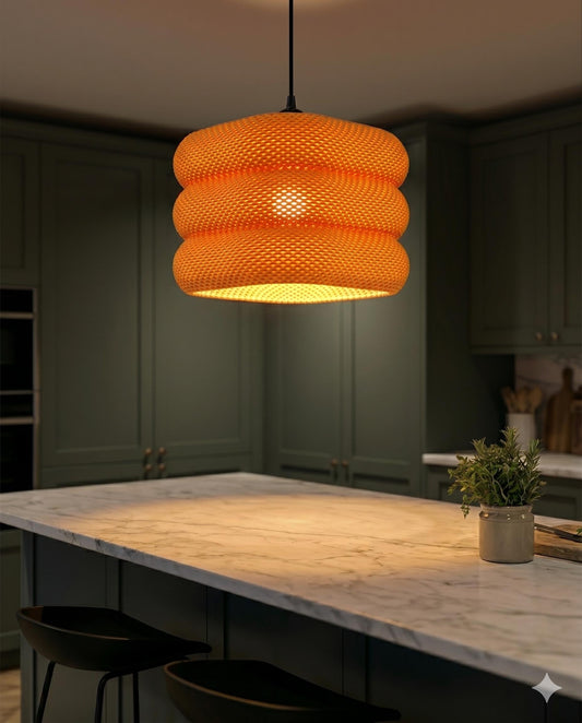CLARA | Woven Pendant Light, Custom Hanging Lampshade, Textured Ceiling Lamp, Boho Chandelier