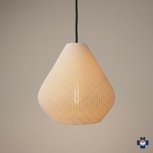 Mid-Century Pendant Light, Flowing Boho Ceiling Shade, 30+ Colors, 5 Sizes — 3D Printed | AERO
