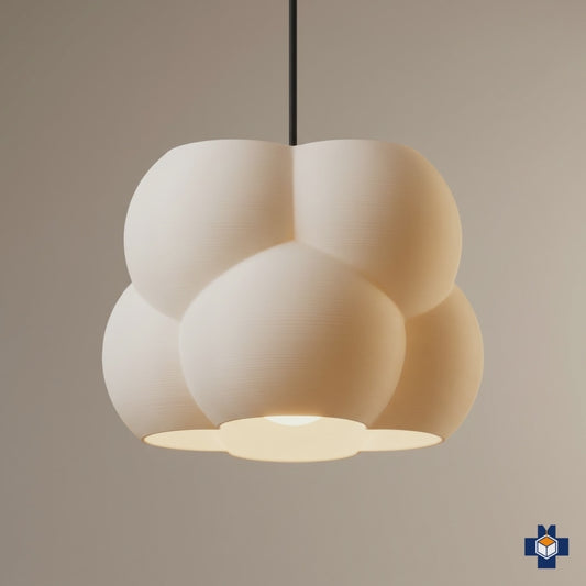 Cloud Pendant Light, Wavy Organic Minimalist Shade, 30+ Colors, 5 Sizes — 3D Printed | NIMBUS