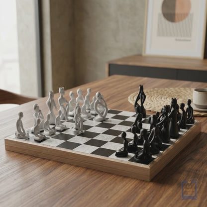 ANONYMOUS abstract chess set — slideshow of photos, editions, and colors