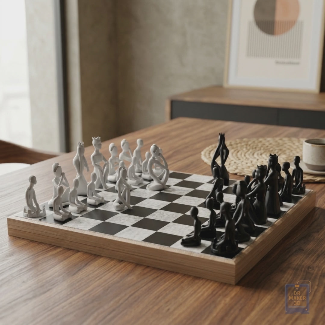 ANONYMOUS abstract chess set — slideshow of photos, editions, and colors