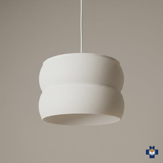 Modern Boho Pendant Light, Rounded Double-Tier Shade, 30+ Colors, 5 Sizes — 3D Printed | GYROID