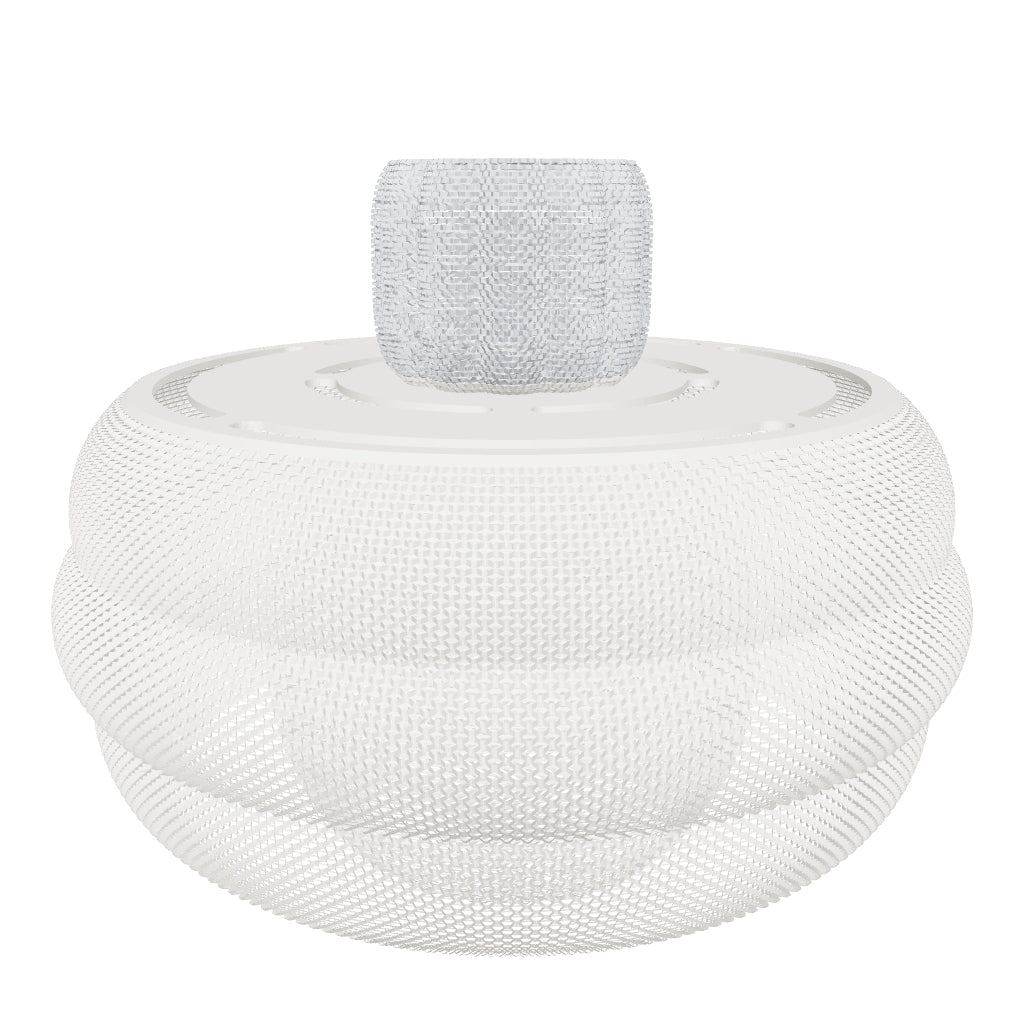 BETTY 3D printed ribbed fluted pendant light — interactive 3D and AR model with recolorable outer lampshade, inner diffuser, and socket cover