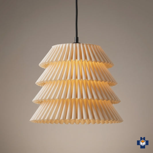 Ruffled Pendant Light, Tiered Boho Ruffle Shade, 30+ Colors, 5 Sizes — 3D Printed | FALDA