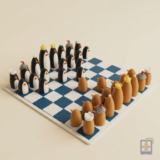 TUXEDO penguin chess set — slideshow of photos, editions, and colors